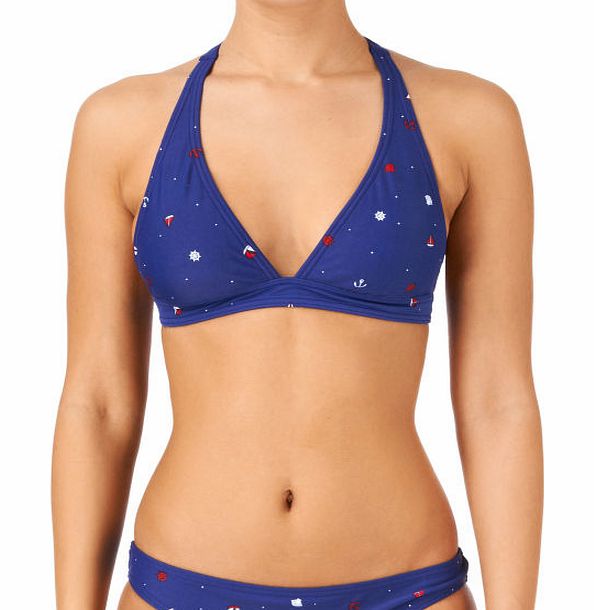Surfdome Womens Surfdome Hana Halter Bikini Top - Marine