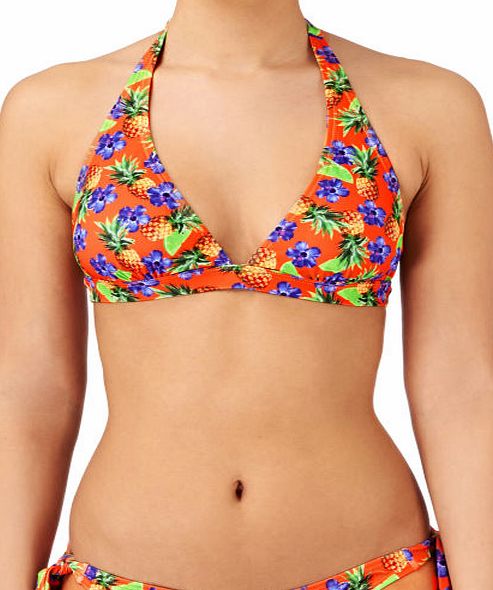 Surfdome Womens Surfdome Hana Halter Bikini Top - Tropical