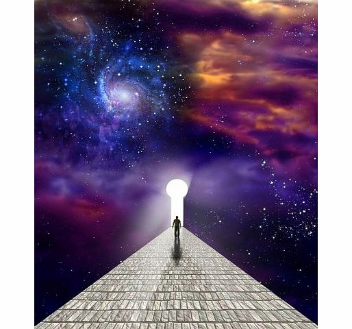 SURREAL 12 X 16 INCH / 30 X 40 CMS MAN BEFORE KEYHOLE SURREAL ABSTRACT SPACE NEBULA GALAXY FINE ART PRINT POSTER BMP561B