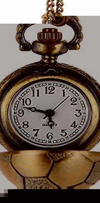 Surwin Unique Football/Soccer Quartz Pocket/Fob Watch Long Chain/Necklace Gift Box