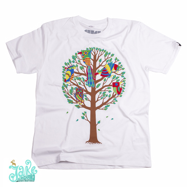 Sutsu Organic T-Shirt - Jake Owl - White