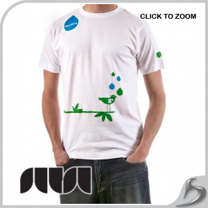 T-Shirts - Sutsu Bird Rain T-Shirt - White