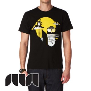 Sutsu T-Shirts - Sutsu Owl And Cat T-Shirt - Black