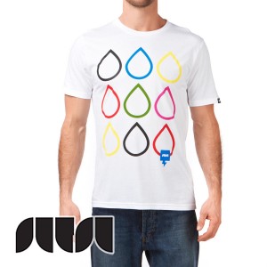 T-Shirts - Sutsu Raindrops T-Shirt - White