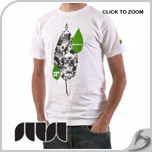 T-Shirts - Sutsu Skull Leaf T-Shirt - White