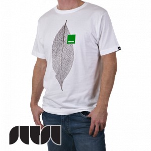 Sutsu T-Shirts - Sutsu Winter Leaf T-Shirt - White