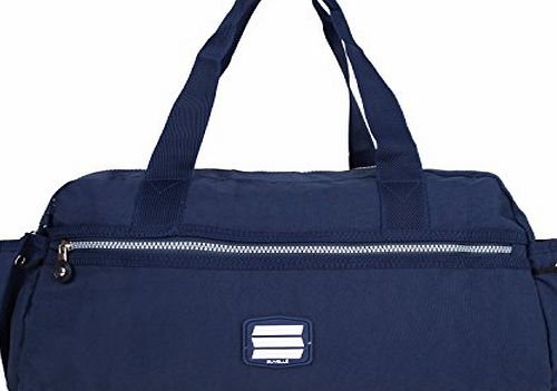 Crinkle Nylon Water-Resistant Weekend Bag, Overnight Bag, Gym Bag, Carryon Bag, Duffel Bag, Handbag, Luggage, Travel Organizer # 2067 (Navy)