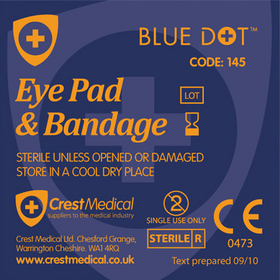 SUZH02 Blue Dot Eye Pad and Universal Loop Bandage