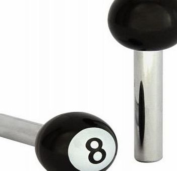 SW PAIR OF BLACK/WHITE 8 BALL REPLACEMENT CAR INTERIOR STYLING DOOR PINS