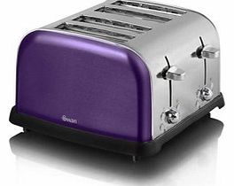 Swan ST16010PLUN 4 Slice Plum Metallic Toaster