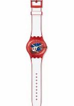 Swatch Red Clownfish Two Tone Silicone Strap Watch