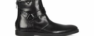 Logan black patent ankle boots