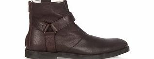 Logan brown leather ankle boots