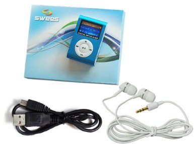 Swees 4GB MP3 Player with FM Radio - Blue