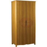 Bacall 2 Door Wardrobe in Lacquered Oak finished Rubberwood