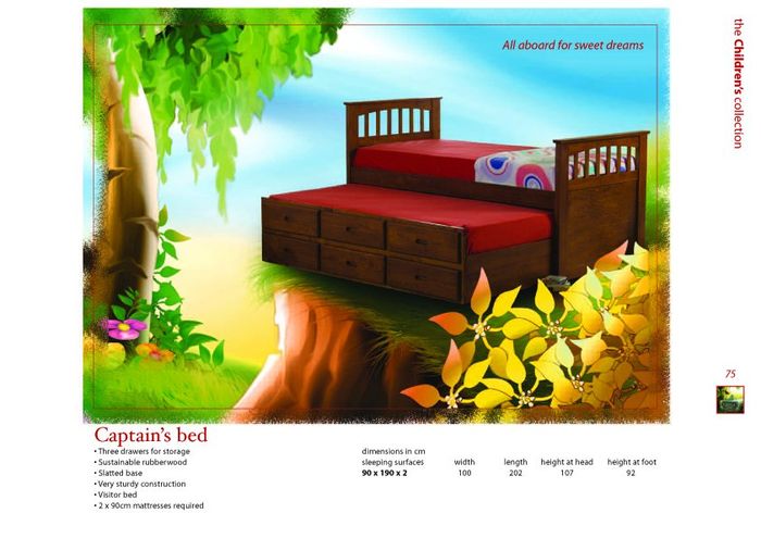 Sweet Dreams Beds Captains 3ft Single Childrens Guest Bed