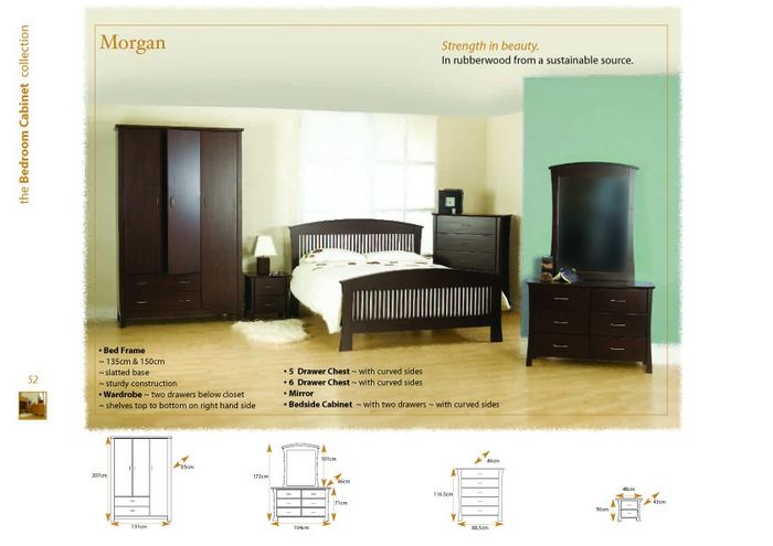 Morgan 4ft 6 Double Wooden Bedstead