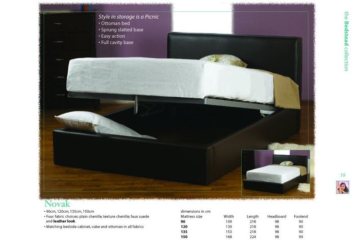 Sweet Dreams Beds Novak 4ft 6 Double Ottoman Divan Bed