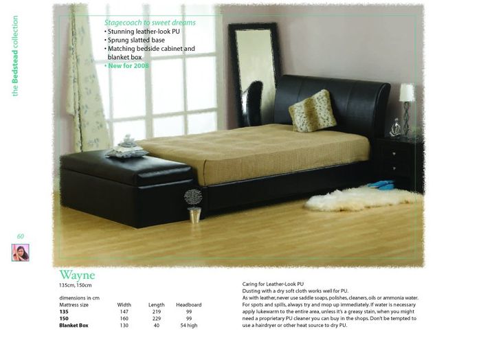 Sweet Dreams Beds Wayne 5ft Kingsize Leather Bed