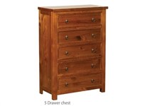Sweet Dreams Curlew 5 Drawer Chest Oak Assembled
