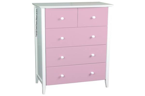 Sweet Dreams Kipling 5 Drawer Chest - Pink