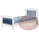 Sweet Dreams Kipling 90cm Single Bedframe in Blue and White finished Rubberwood