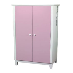 Pink Right Deals UK Sydney 2 Door 3 Drawer Wardrobe Pink Blue Childrens Furniture