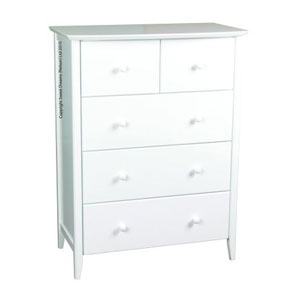 Sweet Dreams Kipling White 5 Drawer Chest