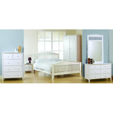 Sweet Dreams Loren 2 Drawer Bedside Cabinet in White finished Rubberwood