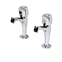 SWIRL Ellipse Rounded Head High Neck Sink Tap Pair