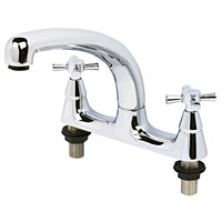 Quadra Contemporary Cross Deck Sink Mixer Taps