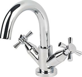 Swirl, 1228[^]57753 Quadra Swan Neck Bathroom Basin Mixer Tap
