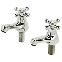 Traditional Basin Tap Pair Chrome andfrac12;andquot;