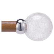 Swish 28mm Crackled Glass Finial pair Chrome