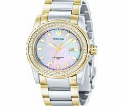 Swiss Eagle Ladies Fleet Two Tone Steel Bracelet