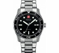Swiss Military Mens Aqualiner Black and Silver
