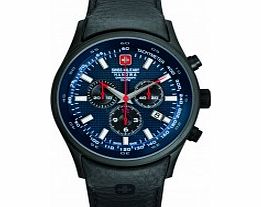 Swiss Military Mens Navalus Chrono Black Leather
