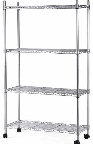 SWT Smallwise Trading 4-Tier Carbon Steel Shelf Kitchen Storage Wire Metal Rack Shelving