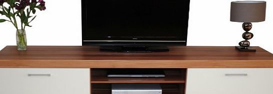 Sydney 2 Metre White amp; Walnut Sydney 2 Door TV Cabinet Extra Large Unit
