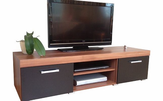 Sydney Black amp; Walnut Sydney Large 2 Door TV Cabinet 140cm Unit