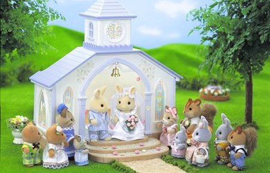 Sylvanian Families - Wedding Chapel with Bride and Groom