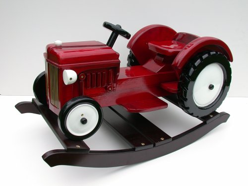 syoT Ltd 37 Red Rocking Tractor with White Wheels and Lamps