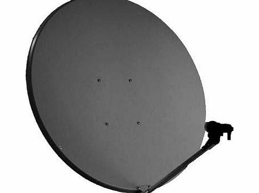 Systemsat 80cm Hi-Gain Satellite Dish amp; Pole Mount Fittings - Dark Grey