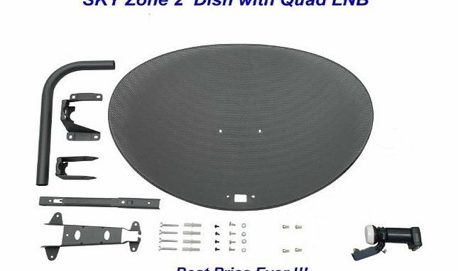 Systemsat Zone 2 Satellite Dish amp; Quad Lnb for Sky Freesat HD SD