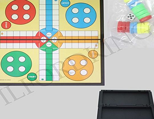 SystemsEleven LARGE TRAVEL CLASSIC FOLDING UP 24CM PLASTIC LUDO BOARD GAMES