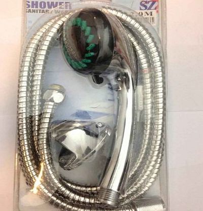Shower head and 2m flexible hose pipe bathroom mixing tap + Free Holder amp; screws