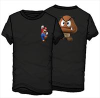 T-Shirt Black Super Mario Mushroom Wii