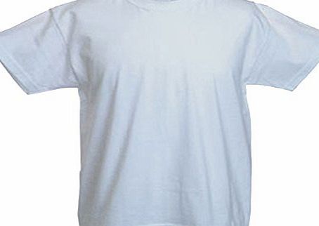 T SHIRT Boys amp; Girls Children Premium T Shirts Size Age 2 to 13 Years SCHOOL LEISURE (AGE 5 TO 6 YEARS, WHITE)