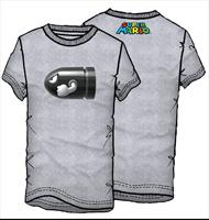 T-Shirt Grey Super Mario Bullet Wii