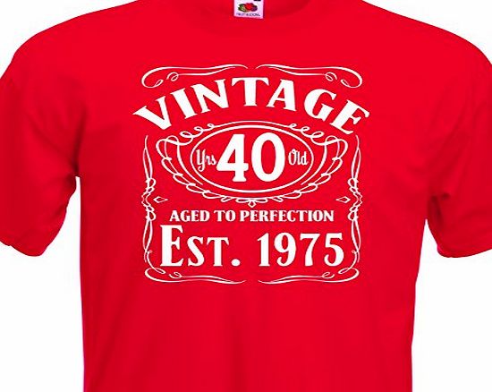 T shirt Printing for less Ltd Vintage Since 1975, 40th Birthday Gift FUNNY MENS COTTON T-SHIRT UPTO SIZE 5XL.